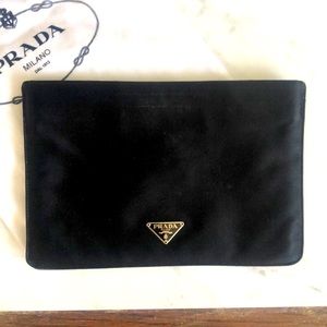 Prada Black satin clutch